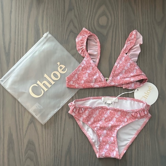 CHLOE GIRLS LOGO-PRINT BIKINI SET - Picture 3 of 7